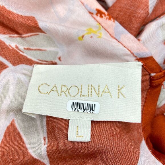 CAROLINA K Womens Luz Peonies Print Halter Maxi Dress Sz‎ Large - Picture 10 of 11